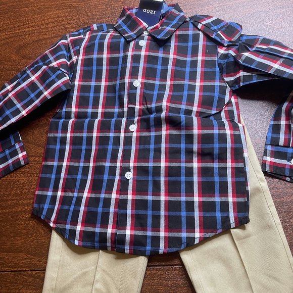 NWT 4t 4 IZOD 3p dress suit pants Reindeer sweater vest oxford brothers outfit - Picture 8 of 10